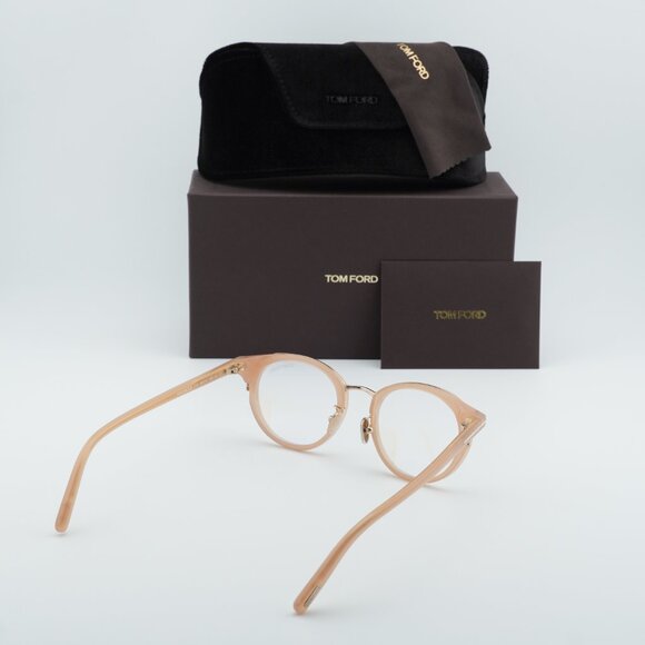 Tom Ford FT5784-D-B 072 Round Eyeglasses 48mm - Milky Pink/Blue Light Block - Picture 6 of 8